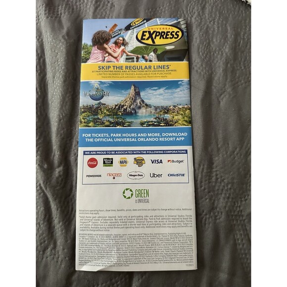 RARE Universal Studios 2 Park Guide Map 2023 - LAST UNIVERSAL MAPS EVER PRINTED - Picture 2 of 13